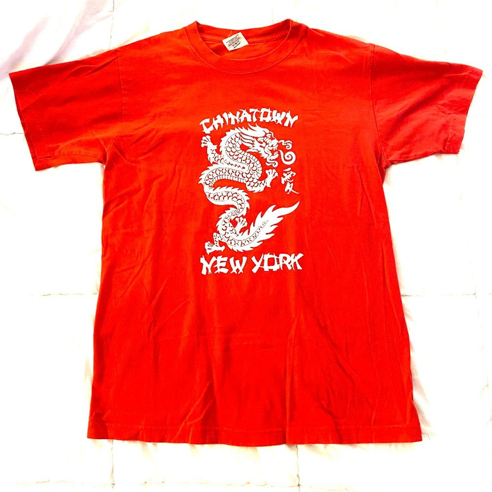 Men Red Chinatown Tshirt